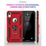 Wholesale iPhone Xr Tech Armor Ring Grip Case with Metal Plate (Red)